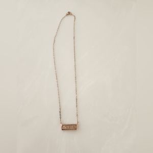 Rose gold bar necklace